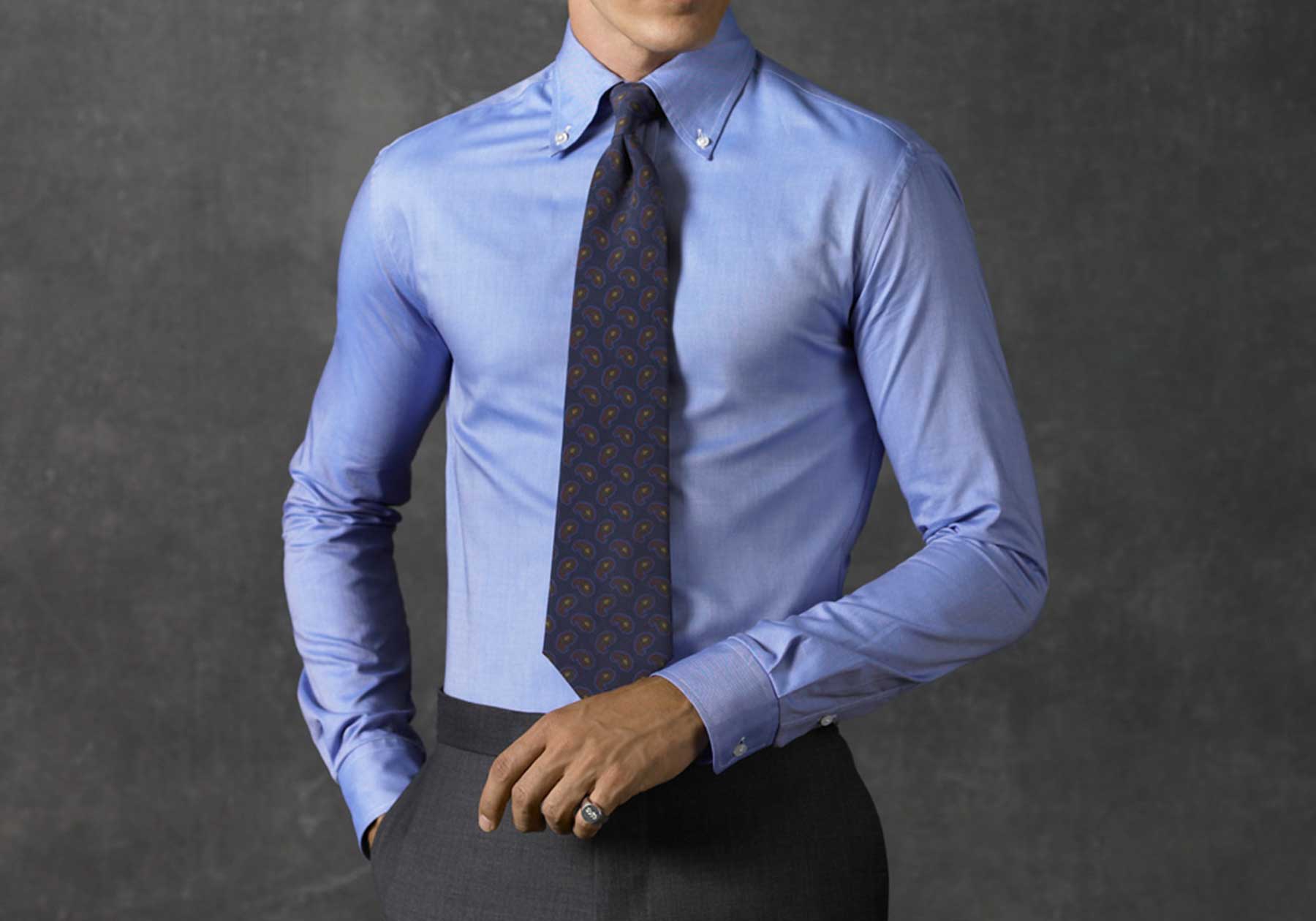 Mens Formal Fitted Blue Shirt