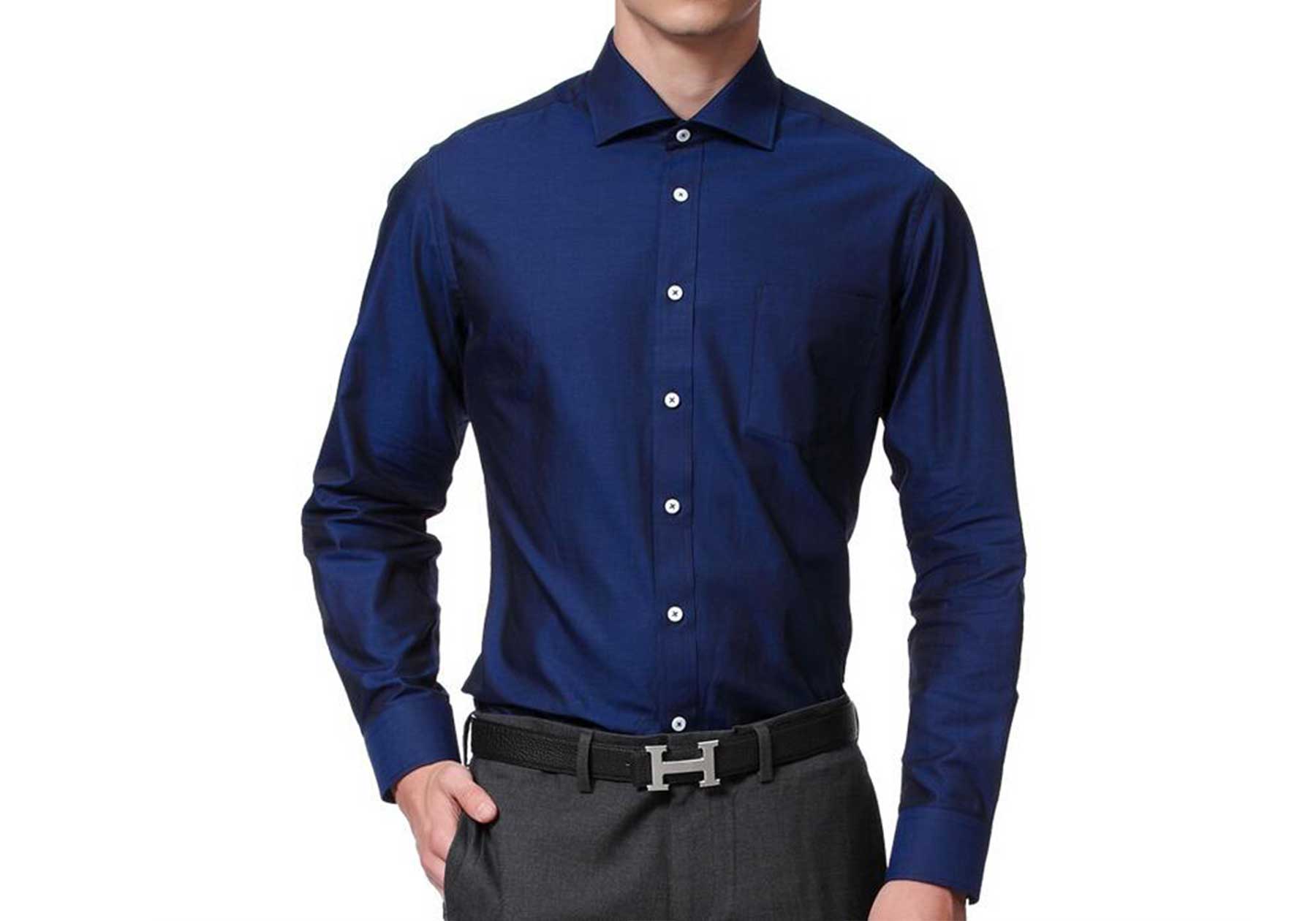 men dark blue shirt