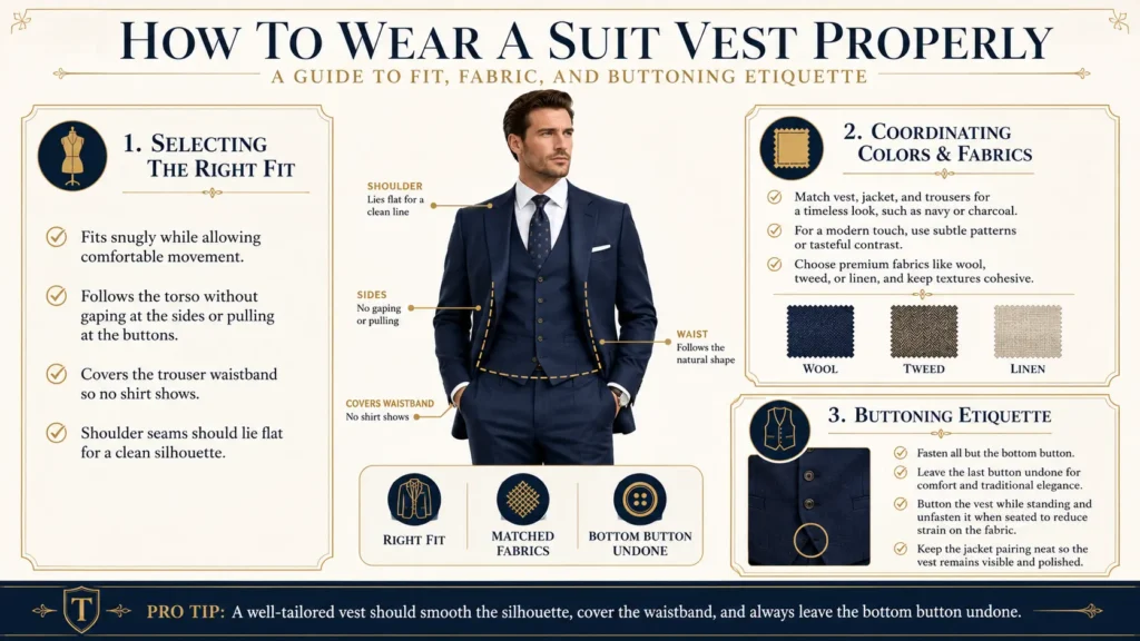 Guide to wearing a suit vest properly