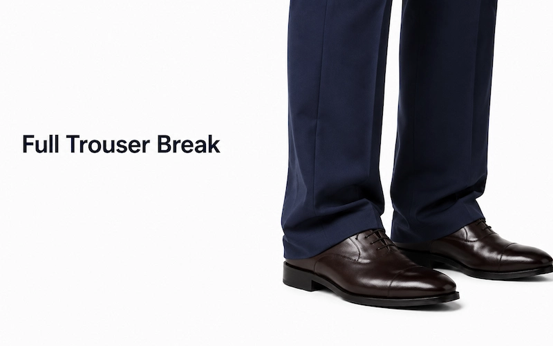 Men's pants with full trouser break