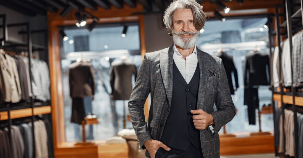 Stylish older man in a suit