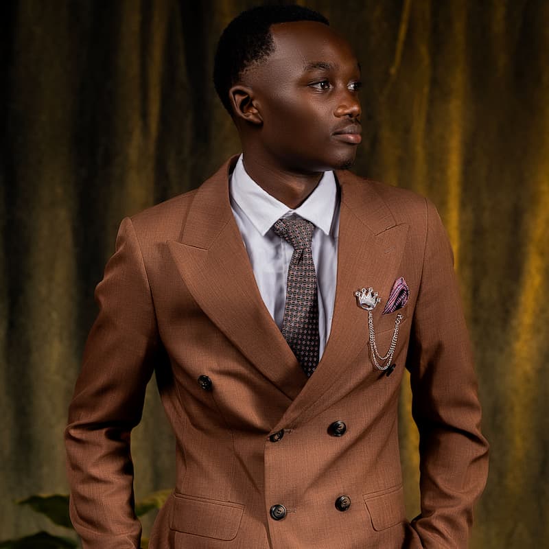 Man in a stylish brown suit