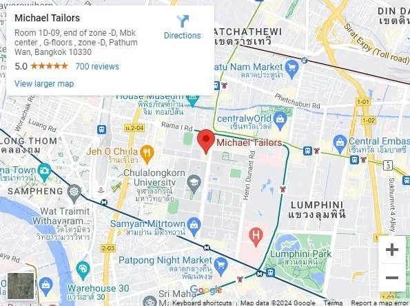 Map location of Michael Tailors in Bangkok