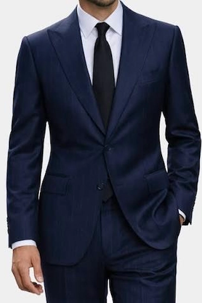 Man in navy suit and black tie